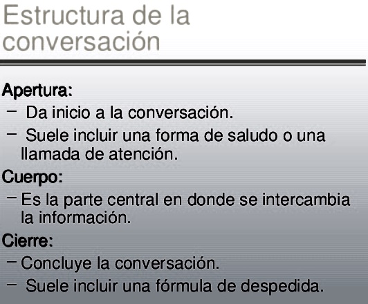 Estructura de la conversación