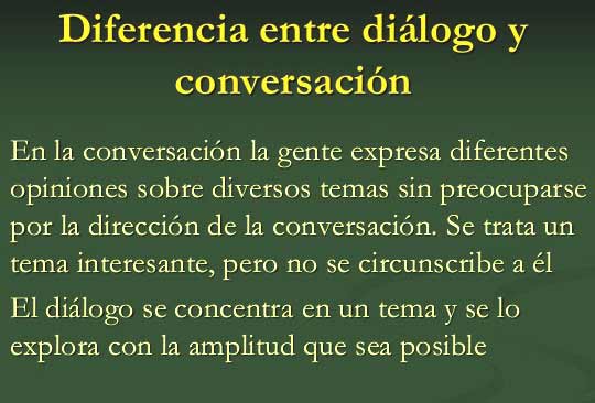 Diferencias entre dialogo y conversación